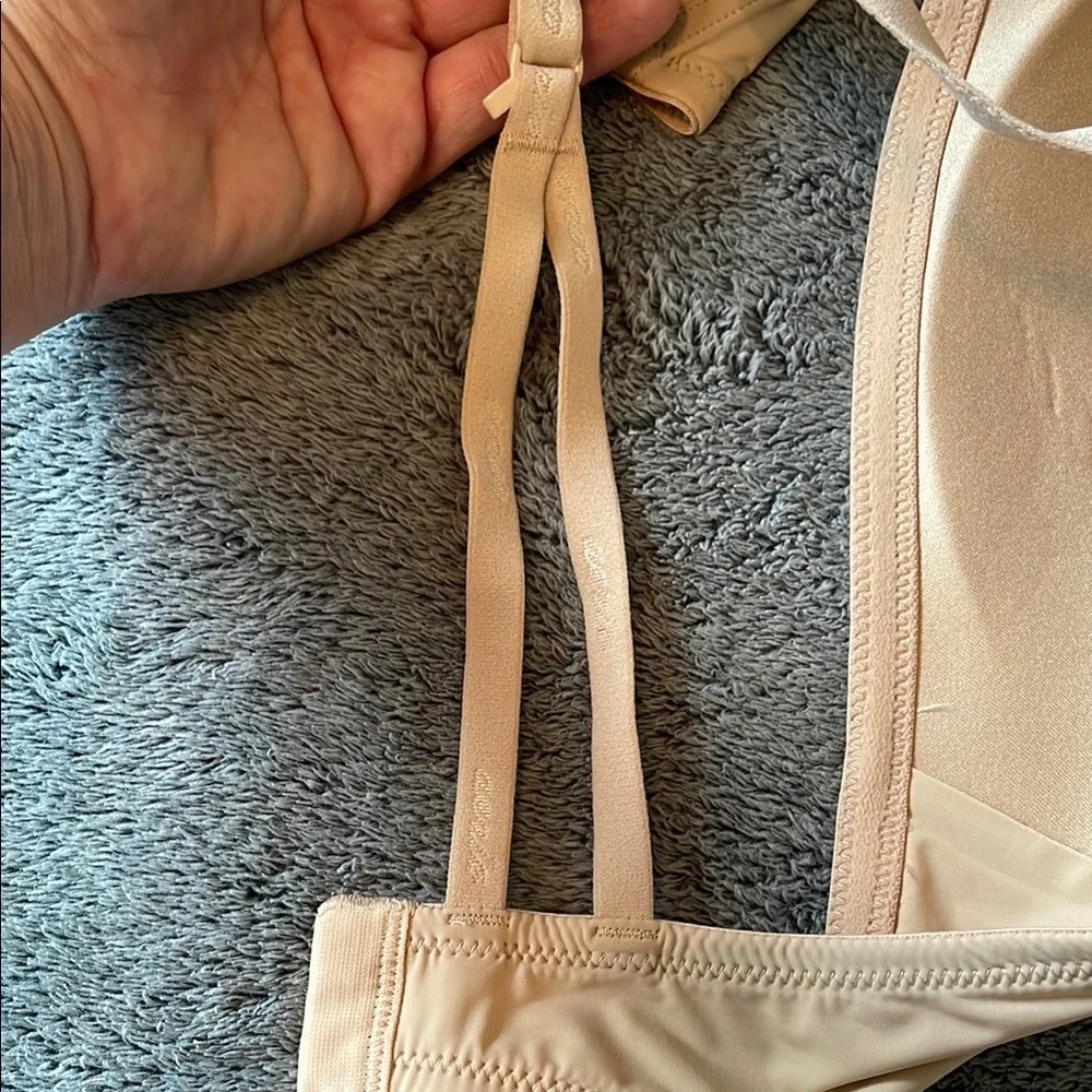 Aerie Cream Lace Detail Wireless Bra